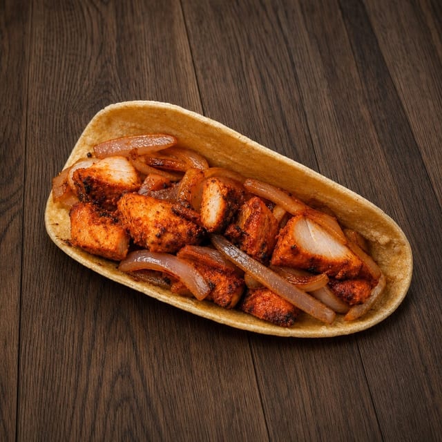 Chicken Tikka & Onion Taco.